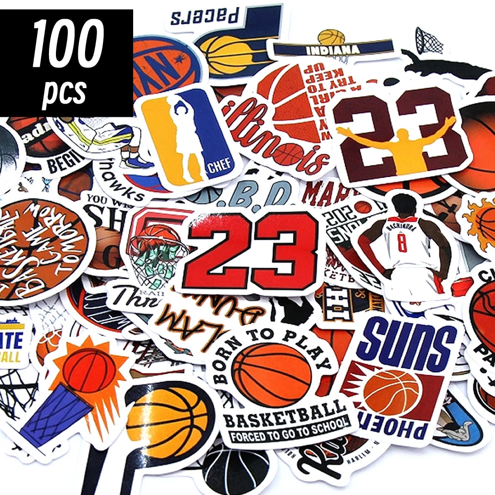 Cartoon Basketball Stickers Pack 10/50/100 PCS