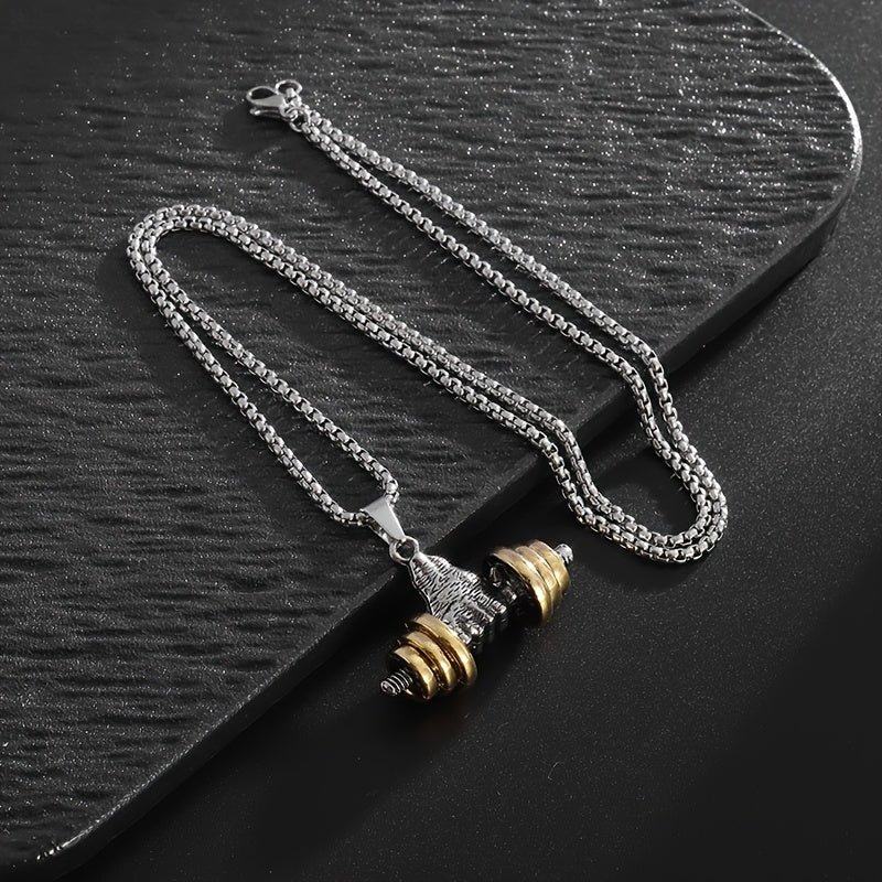 Dumbbell Pendant Necklace