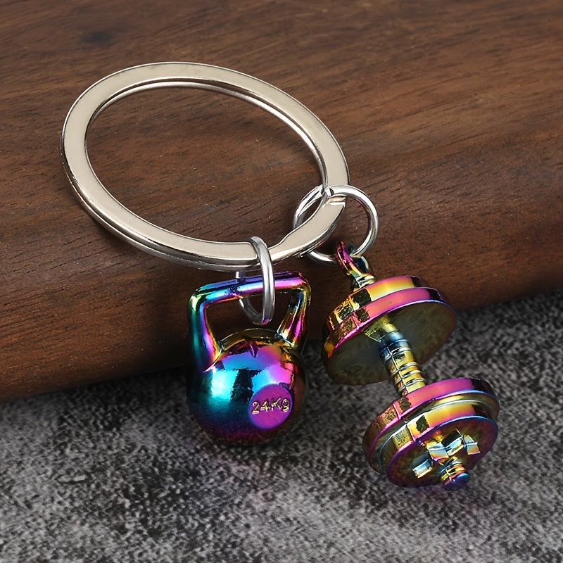 Fitness Dumbbell Keychain