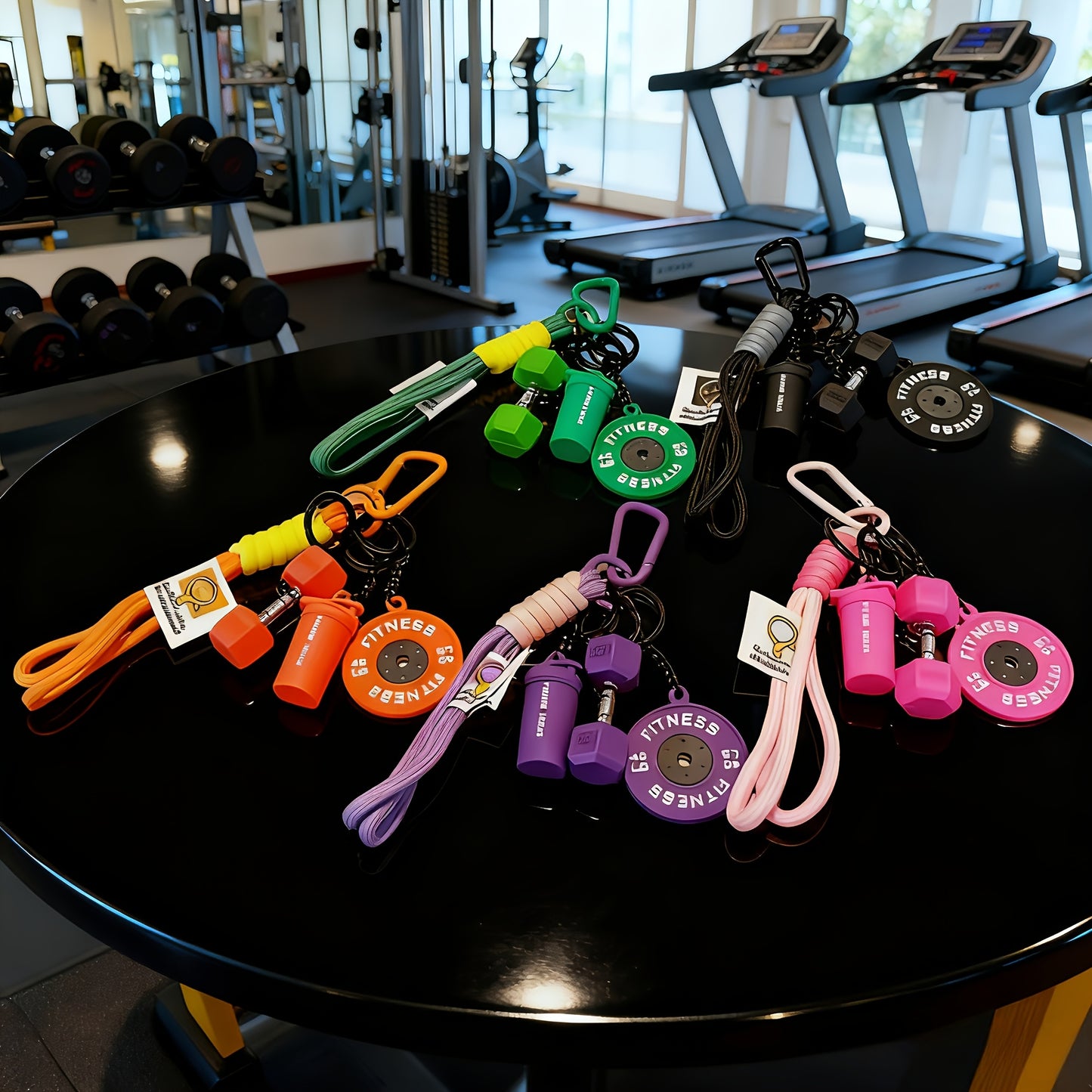 Sporty Fitness Keychain Set