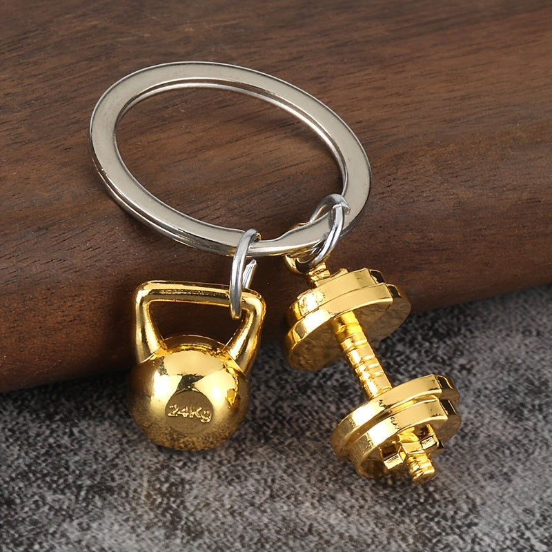 Fitness Dumbbell Keychain