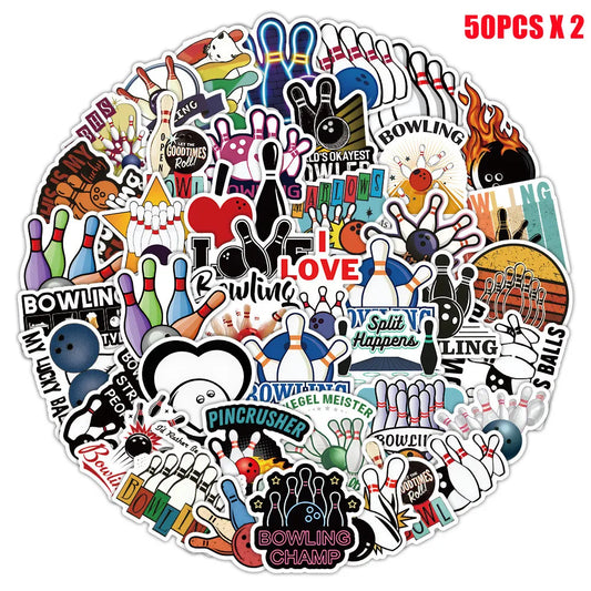 Bowling Graffiti Waterproof Stickers 50/100PCS