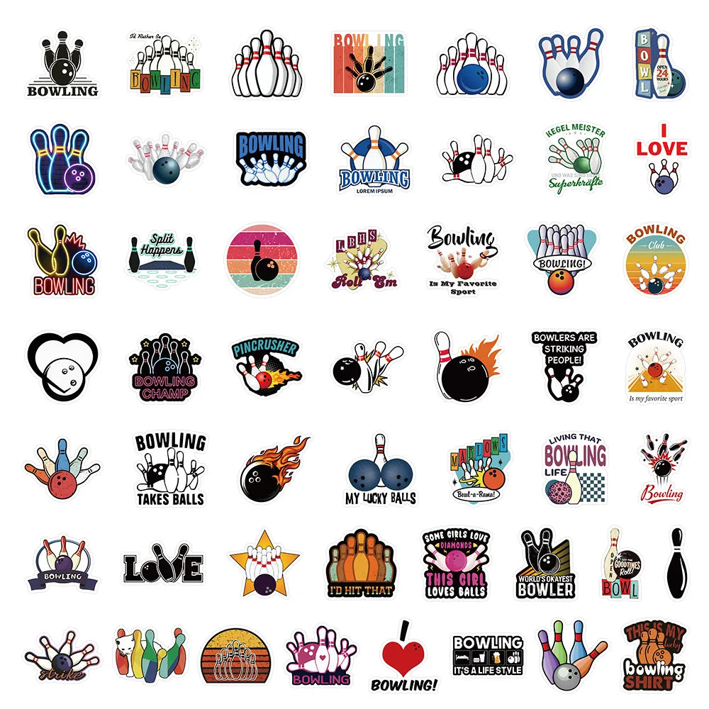 Bowling Graffiti Waterproof Stickers 50/100PCS