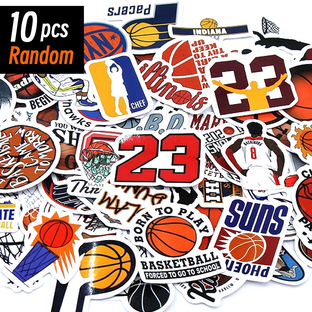 Cartoon Basketball Stickers Pack 10/50/100 PCS