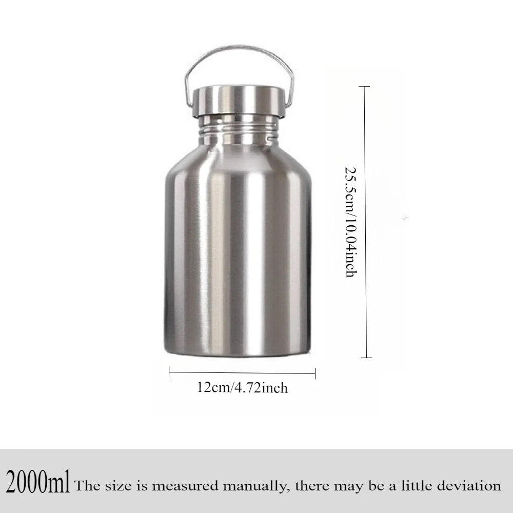 Stainless Steel Sports Water Bottle, 2L