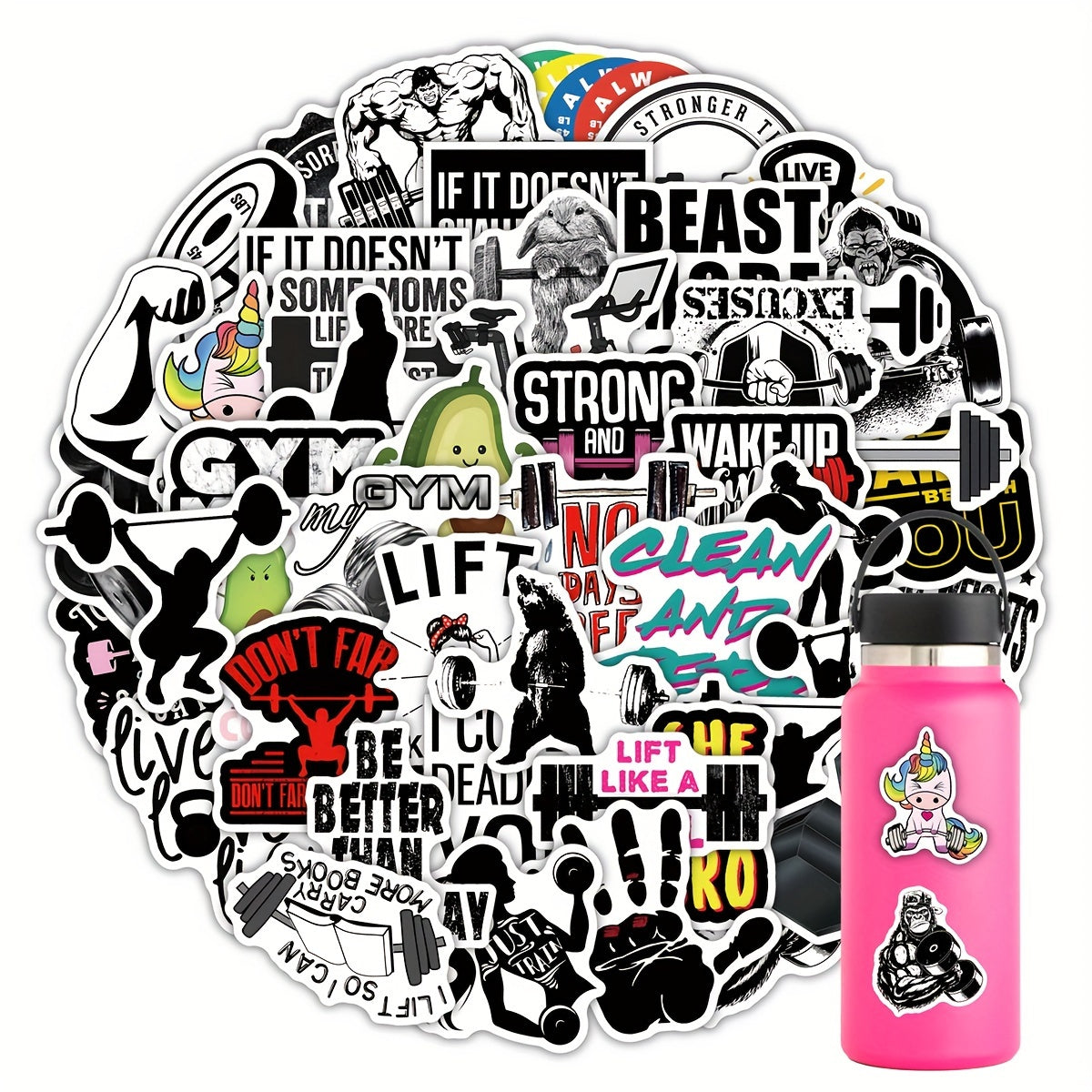 Fitness Sticker Set (50 pcs)