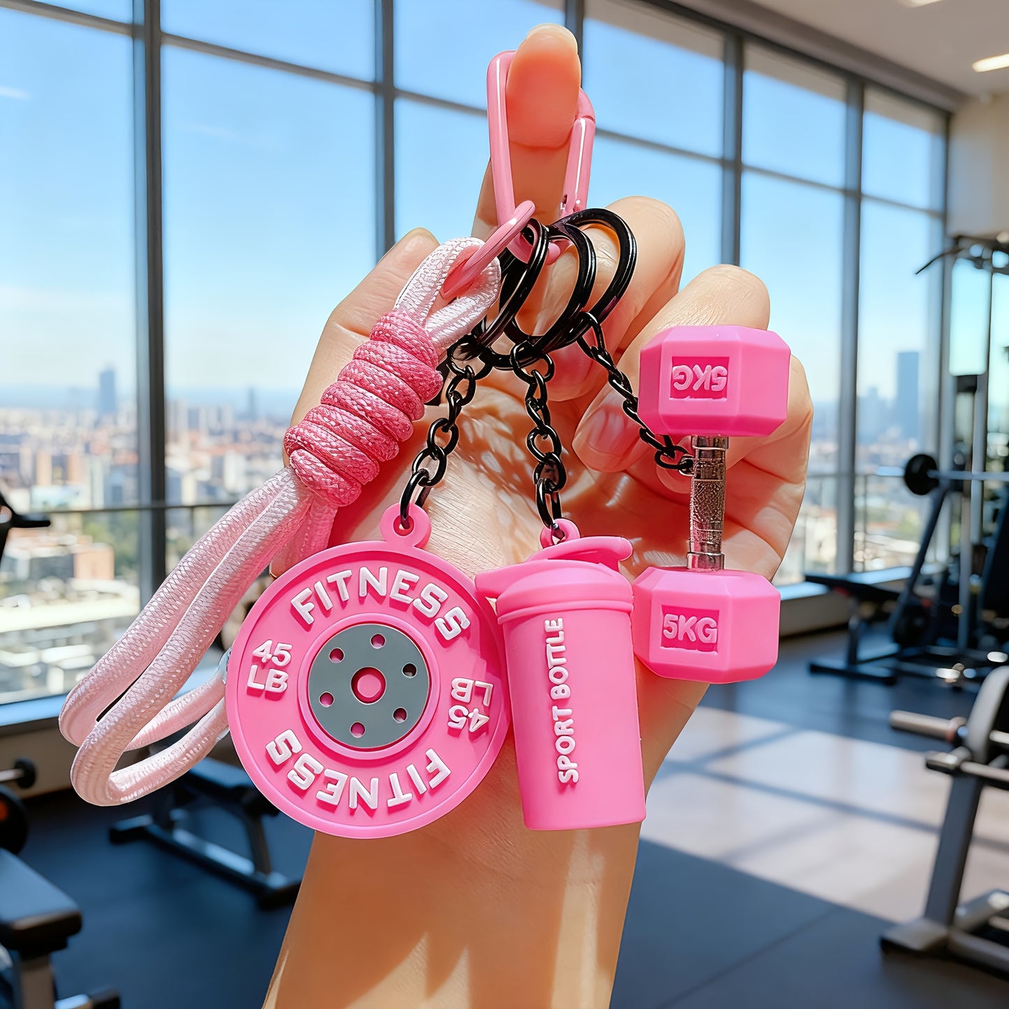 Sporty Fitness Keychain Set